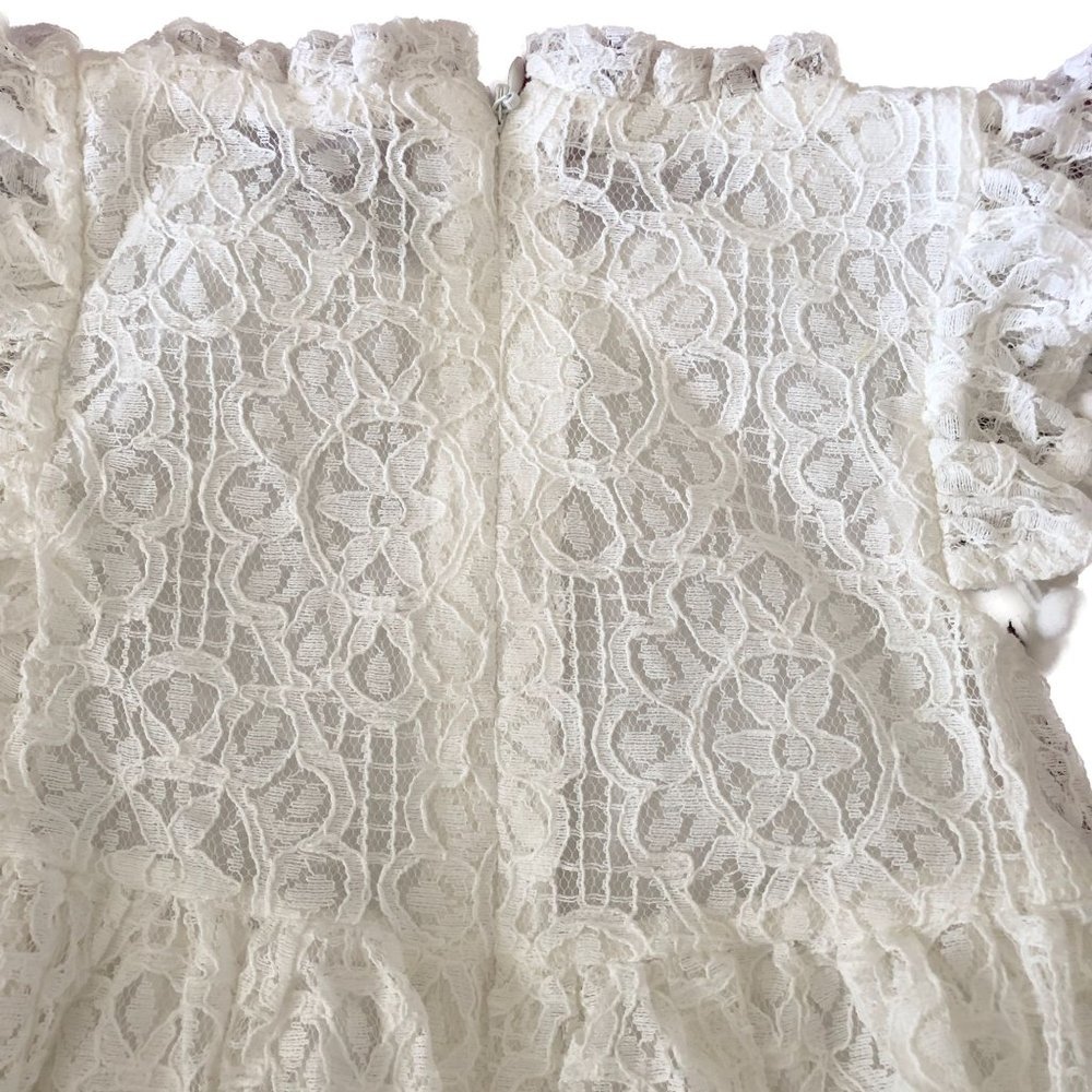 2 Bunnies Ivory Dress Vintage Sunflower Lace Design Cottagecore Size 3T - Picture 5 of 16